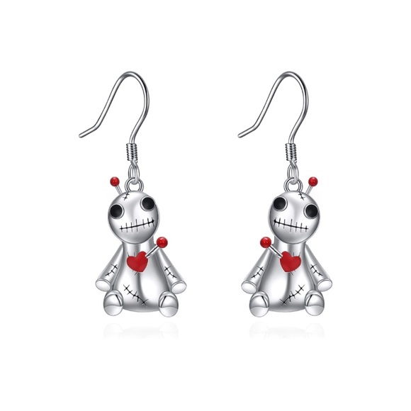 Gothic punk little voodoo doll earrings - Picture 1 of 6